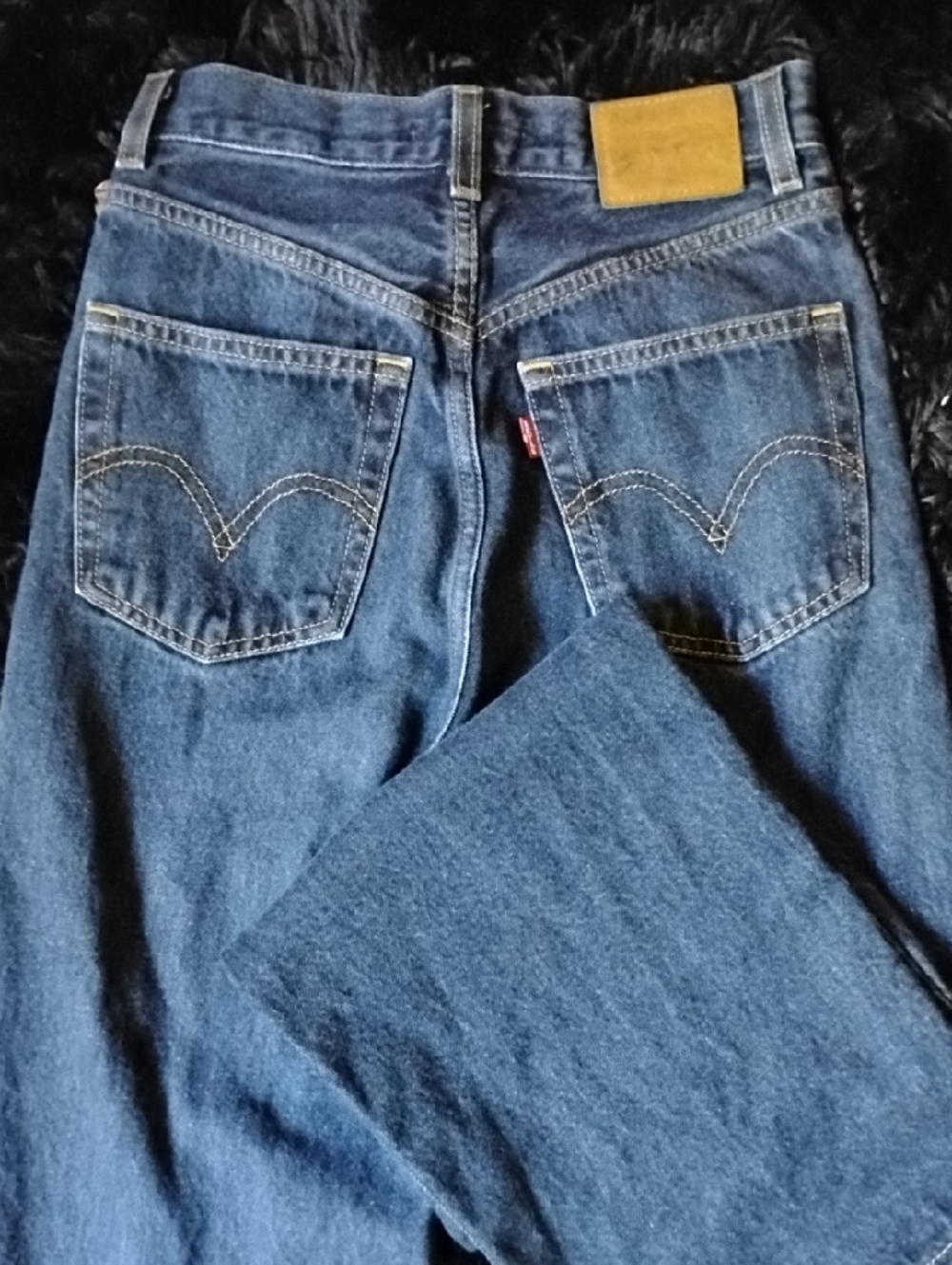 High-Rise Straight Leg Women’s Jeans - Blue - Picture 6 of 7